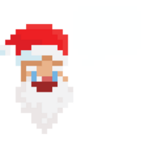 pixel art parlant Père Noël tête avec discours bulle png