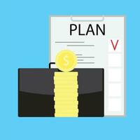 Monthly financial planning of goals and objectives. Finance plan and business plan budget, vector illustration