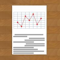 Red line chart. Infograph statistic annual, growth infographic development, vector illustration