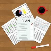 Economic planning checklist. Business plan, planning process, schedule and strategic planning. Vector illustration