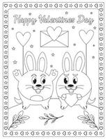 Valentine Day Coloring Pages vector