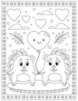 Valentine Day Coloring Pages vector