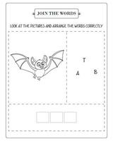 Arrange The Word Correctly Kids Worksheet, Word Teaching Material Kids Worksheet, Teaching Material for Children vector