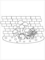 MobileMushroom Coloring Pages for kids. Fantasy Illustration for coloring page adult. vector