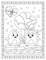 Valentine Day Coloring Pages vector