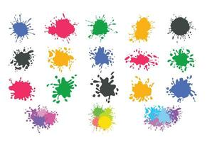 Paint Splatter, Set of color paint splashes, bright painted drip drops vector