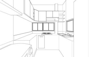 3d ilustración de plan interior vector