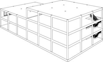 3d ilustración de edificio estructura vector