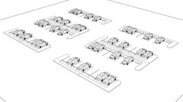 3D illustration of solar carport vector