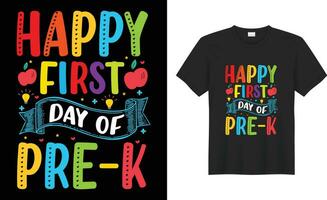 Happy 100th day of school typography t-shirt Design print ready vector template. Happy first day of pre-k