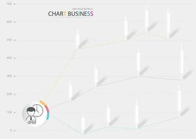 Charts infographic business paper cut.Statistic and modern graphical presentation data marketing vector