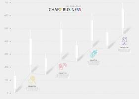 Charts infographic business paper cut.Statistic and modern graphical presentation data marketing vector