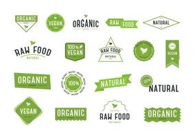 Organic labels set. Collection various logo for eco cosmetics or products. vector