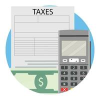 Payment of financial taxes icon. Financial services vector illustration