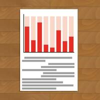 Annual report vector. Red graph and diagram infomation illustration vector