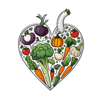 illustration of a vegetable in heart. Generative AI png