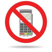 prohibición crédito tarjeta pago. prohibir transacción Finanzas con terminal tarjeta. vector ilustración