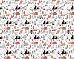 seamless pattern urban doodle hand drawn vector