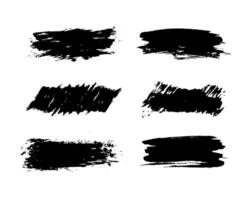 Collection black dirty design element. Grunge brush stroke, paint artistic set. Grunge texture collection vector