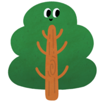 Colorful Cartoon Tree with Smile Face png