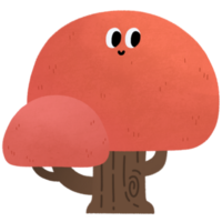 Colorful Cartoon Tree with Smile Face png