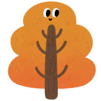 Colorful Cartoon Tree with Smile Face png