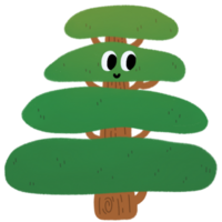 bunt Karikatur Baum mit Lächeln Gesicht png