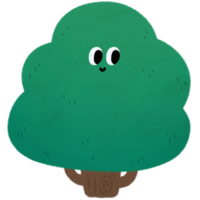 Colorful Cartoon Tree with Smile Face png