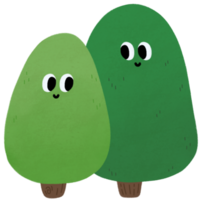 coloré dessin animé arbre avec sourire visage png