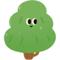 uma feliz verde árvore com sorrir face png