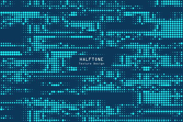 halftone pattern with blue dots on a dark blue background