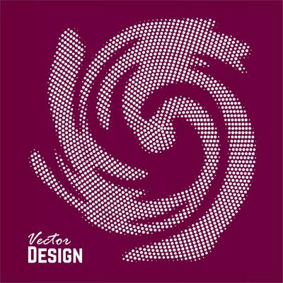 vector illustration of a swirl of dots on a purple background