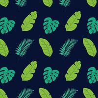 Seamless Pattern with beautiful tropical leaves background vector