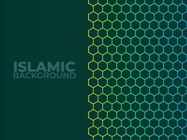 Islamic design greeting card background template with ornamental detail of islamic art ornament. Vector illustration