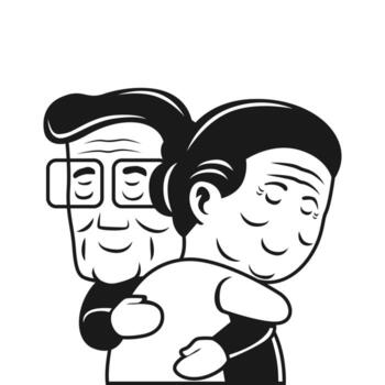 contento abuelos día vector ilustración