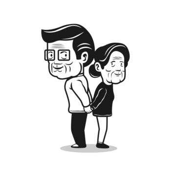 contento abuelos día vector ilustración