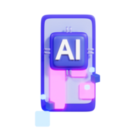 artificial inteligencia 3d icono png