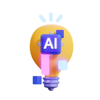 artificial inteligência 3d ícone png