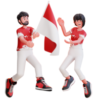 Indonesian Independence Day 3D Illustration png