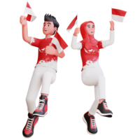 Indonesian Independence Day 3D Illustration png