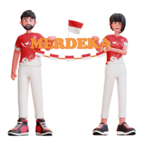 Indonesian Independence Day 3D Illustration png