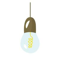 Electric cartoon doodle lamp illustration in blue color. Isolated light lamp for print or sticker. vector