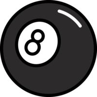 eightball color flat line icon png
