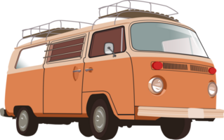 Vintage ▾ furgone con sopra auto bagaglio Conservazione illustrazione. png