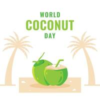 World Coconut Day Design Celebrate vector