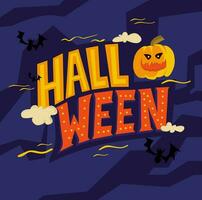 Halloween Party Illustration With Pumpkin vector