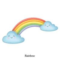 the weather is fresh and there is a rainbow after the rain vector