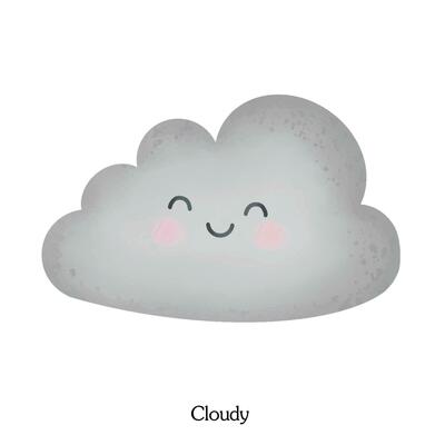 cute cloudy and overcast cartoon drawing