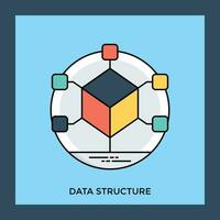 A cube attached with nodes from all corners, showing data structure icon vector