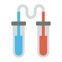 Atom structure inside chemical flask, scientific research vector